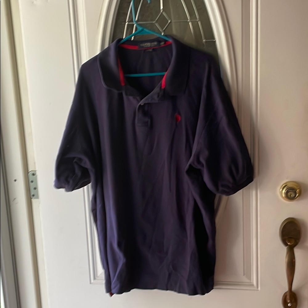 Men's Navy Polo Shirt with Red Accents